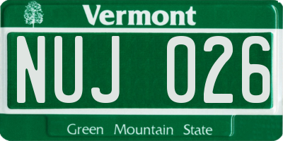 VT license plate NUJ026