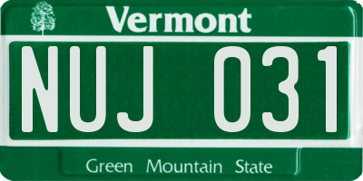 VT license plate NUJ031