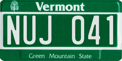 VT license plate NUJ041