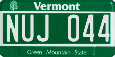 VT license plate NUJ044