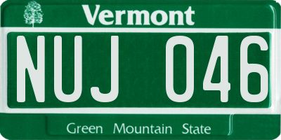 VT license plate NUJ046