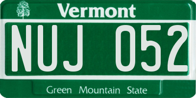 VT license plate NUJ052