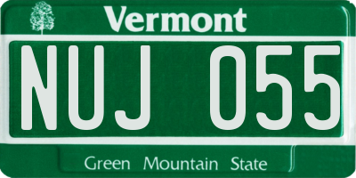 VT license plate NUJ055