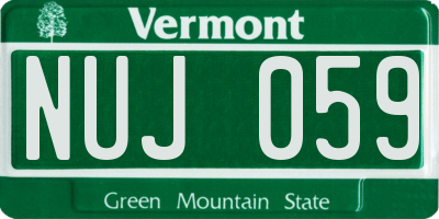 VT license plate NUJ059