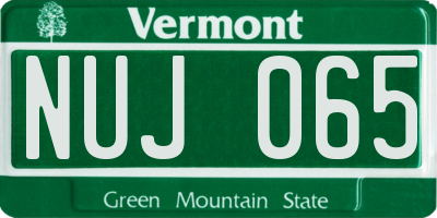 VT license plate NUJ065