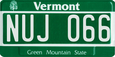 VT license plate NUJ066