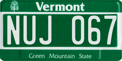 VT license plate NUJ067