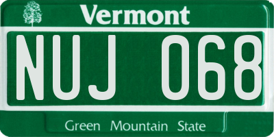 VT license plate NUJ068