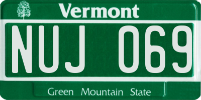 VT license plate NUJ069