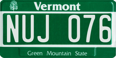 VT license plate NUJ076