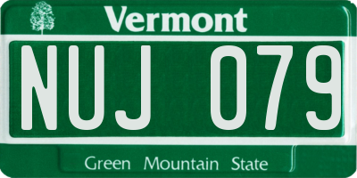 VT license plate NUJ079