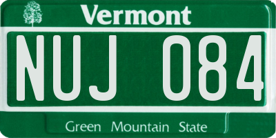 VT license plate NUJ084