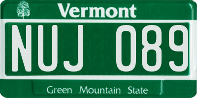 VT license plate NUJ089