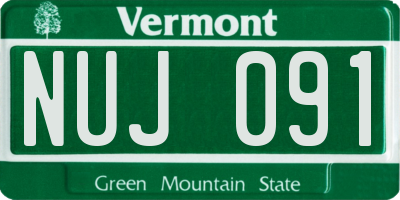 VT license plate NUJ091