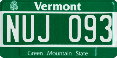 VT license plate NUJ093