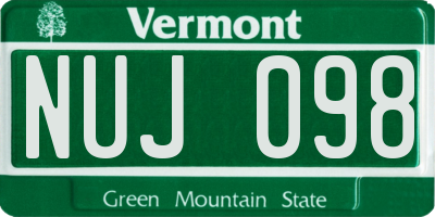 VT license plate NUJ098