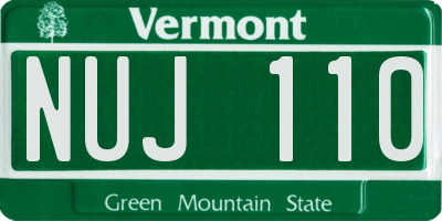 VT license plate NUJ110