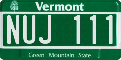 VT license plate NUJ111