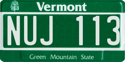 VT license plate NUJ113