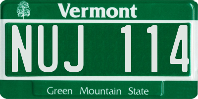 VT license plate NUJ114
