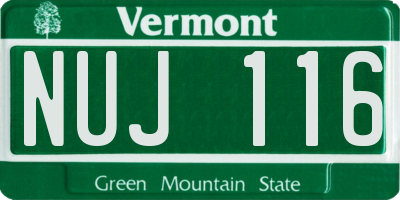 VT license plate NUJ116