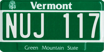 VT license plate NUJ117