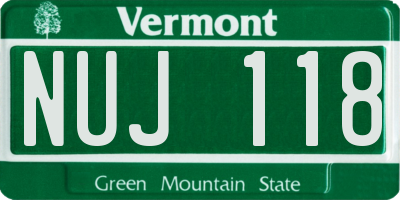 VT license plate NUJ118