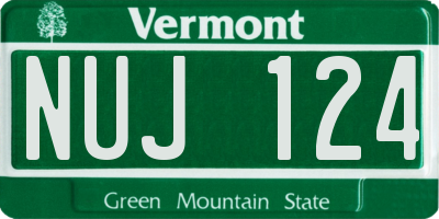 VT license plate NUJ124