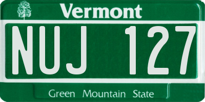 VT license plate NUJ127