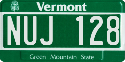 VT license plate NUJ128