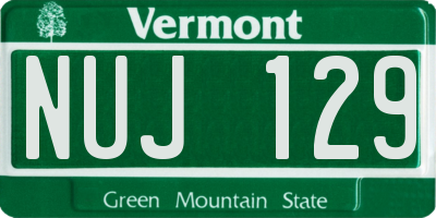 VT license plate NUJ129