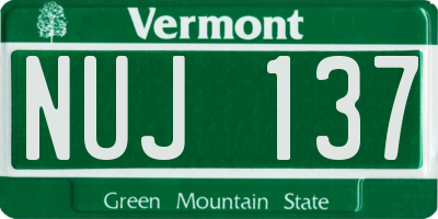 VT license plate NUJ137