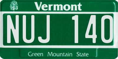 VT license plate NUJ140
