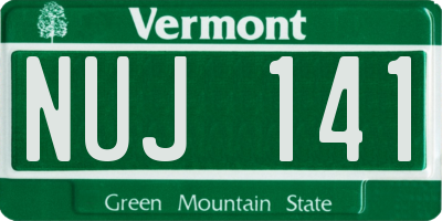 VT license plate NUJ141
