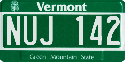 VT license plate NUJ142