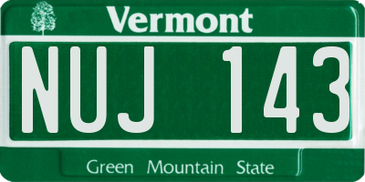 VT license plate NUJ143