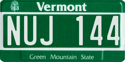 VT license plate NUJ144