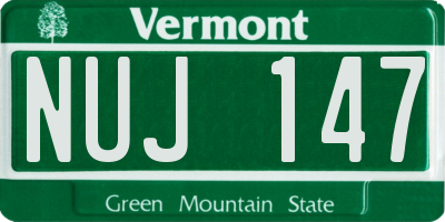 VT license plate NUJ147