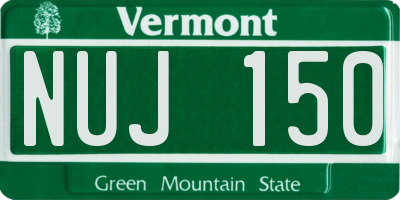 VT license plate NUJ150