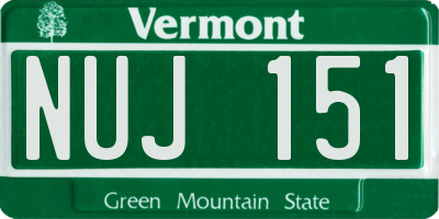 VT license plate NUJ151