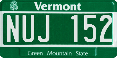 VT license plate NUJ152