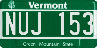 VT license plate NUJ153