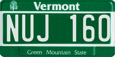 VT license plate NUJ160