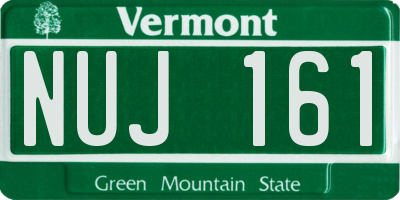 VT license plate NUJ161