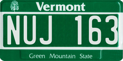 VT license plate NUJ163