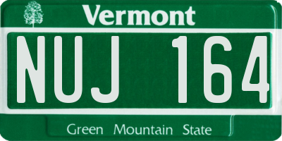 VT license plate NUJ164
