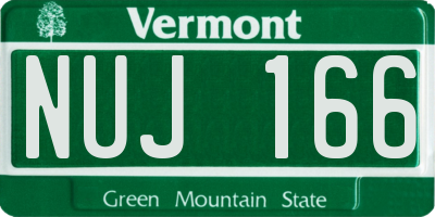 VT license plate NUJ166
