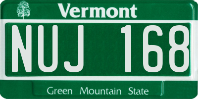 VT license plate NUJ168