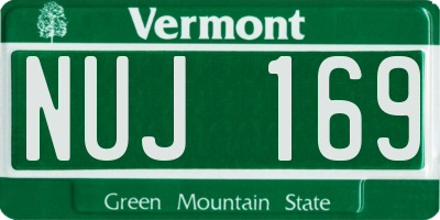 VT license plate NUJ169