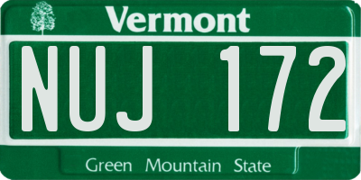 VT license plate NUJ172